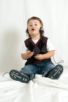 Portrait of 2 years old boy made in studio