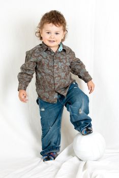 Portrait of 2 years old boy made in studio