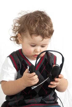 Portrait of 2 years old boy made in studio