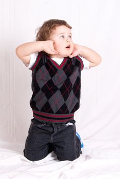 Portrait of 2 years old boy made in studio