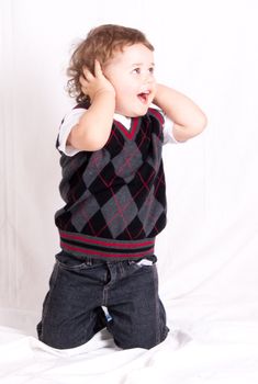 Portrait of 2 years old boy made in studio