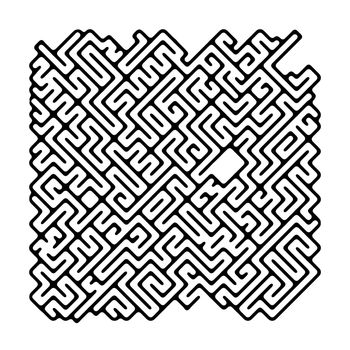 An image of a nice black and white maze. Will you find the way?