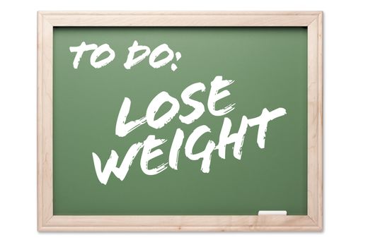 Chalkboard Series Isolated on a White Background - Lose Weight.
