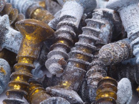 old corroded brass screws for use as a background