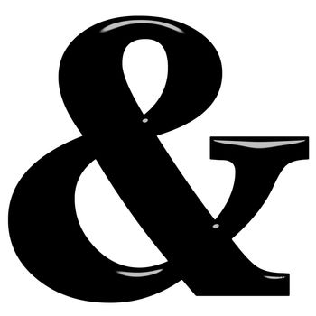 3d ampersand isolated in white