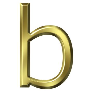 3d golden letter b isolated in white