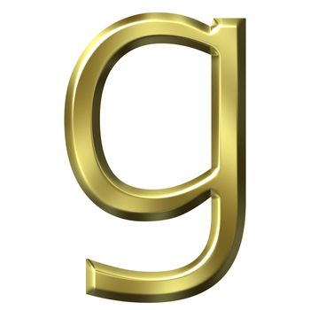 3d golden letter g isolated in white