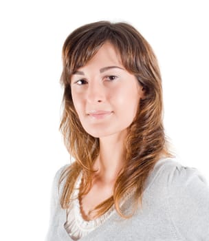 Shot of young beautiful brunette woman in studio