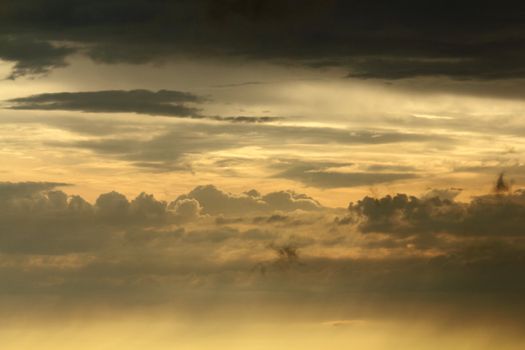 Dramatic clouds in a late evening after a rainshower