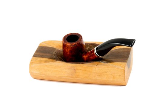 Beautiful pipe and wooden ashtray