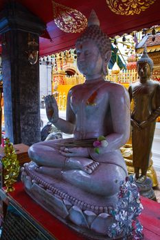 White Buddha image in Wat Doi suthep temple, Chiang Mai