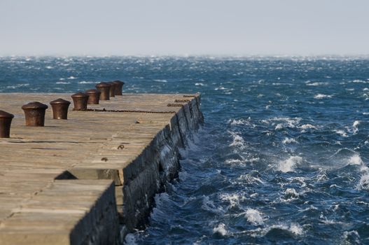 Windy day in Trieste (Italy) with Molo Audace 