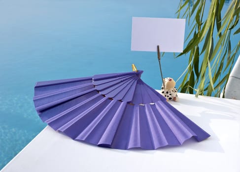 Fan colored ticket in a private house and pool