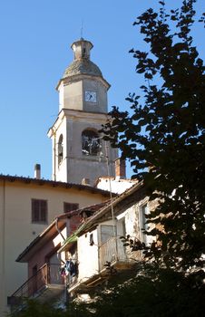 Glimpse of a bell in an ancient Italian village