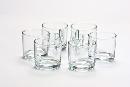 Perfect, clean, water glass against a white background