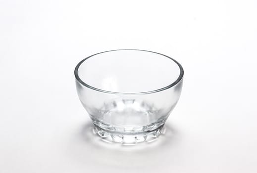 Empty transparent  bowl  isolated on white background