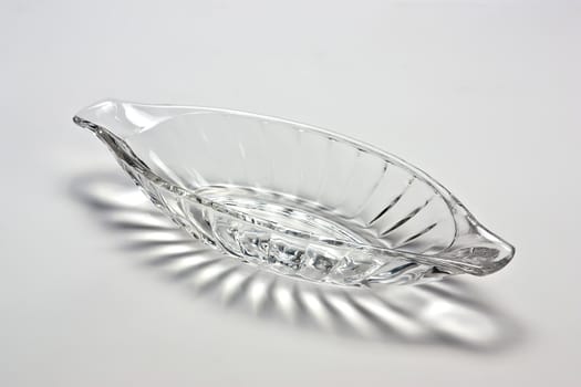 Empty transparent  bowl  isolated on white background