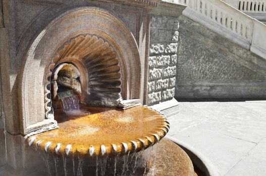 Hot water fountain from little town in Italy, Acqui Terme