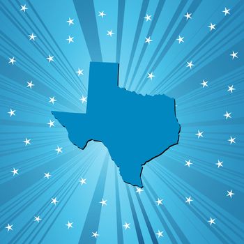 Blue Texas map, abstract background for your design