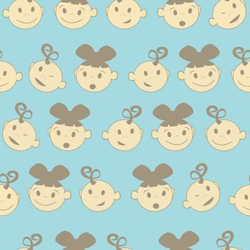 Baby boy and baby girl seamless background