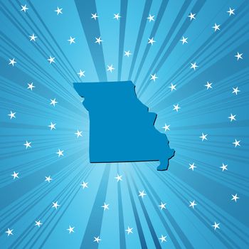 Blue Missouri map, abstract background for your design