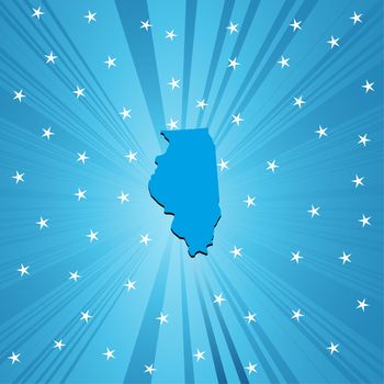 Blue Illinois map, abstract background for your design