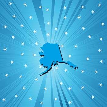 Blue Alaska map, abstract background for your design