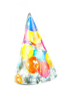 Party hats isolated against a white background