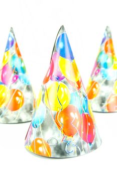 Party hats isolated against a white background