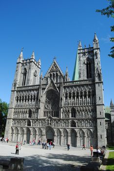 Nidarosdomen church in Trondhjem Norway