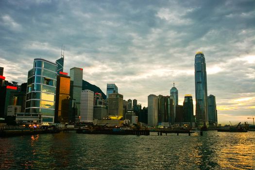 Sunset in Hong Kong Island side