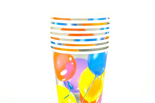 Party cups isolated against a white background