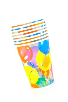 Party cups isolated against a white background