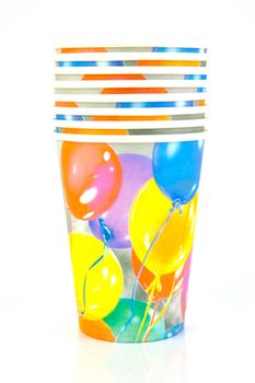 Party cups isolated against a white background