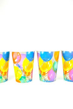 Party cups isolated against a white background