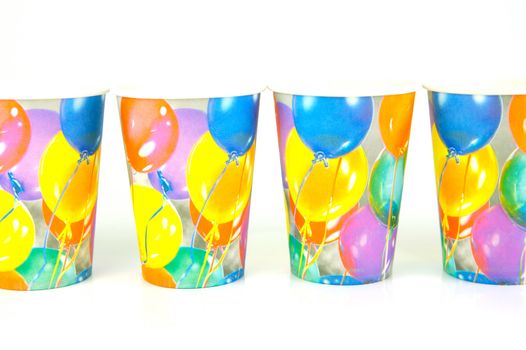 Party cups isolated against a white background