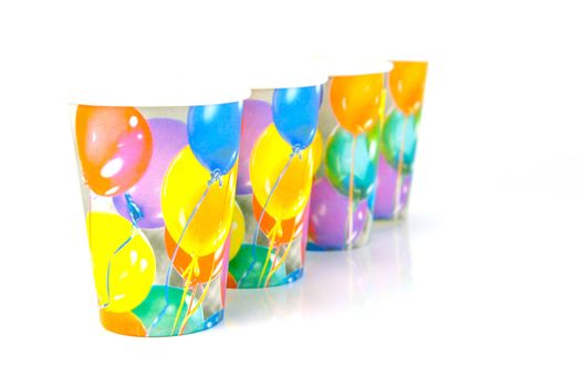 Party cups isolated against a white background