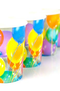 Party cups isolated against a white background