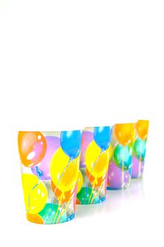 Party cups isolated against a white background