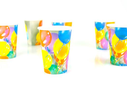 Party cups isolated against a white background