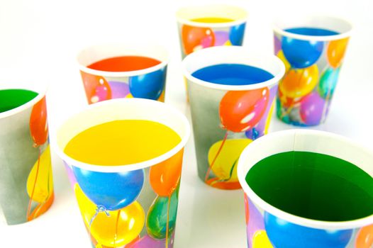 Party cups isolated against a white background