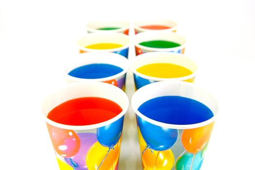 Party cups isolated against a white background