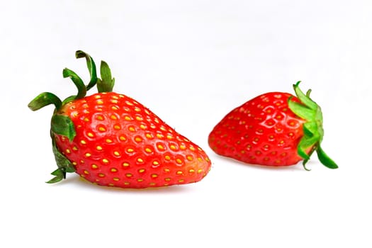 Two Strawberries with white background