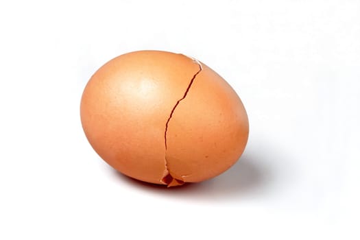 Broken egg with a crack (with clipping path)