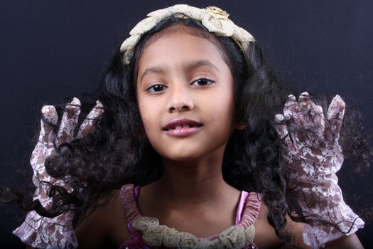 A portrait of a cute Indian girl.