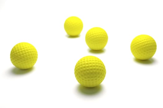 Golf Balls isolated against a white background