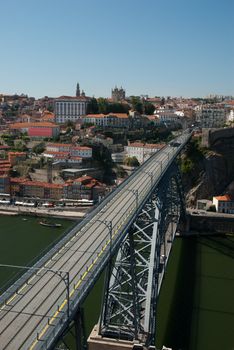 Detail of bridge at Porto, Portugal.