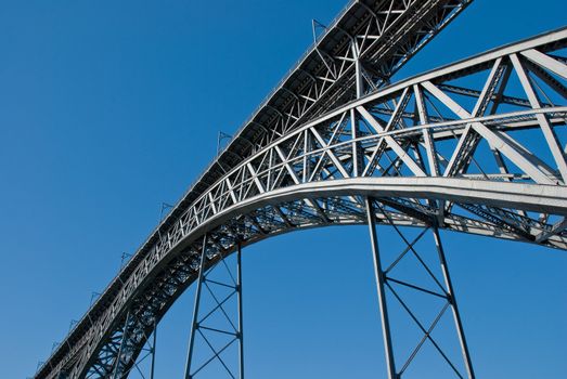 Detail of bridge at Porto, Portugal.