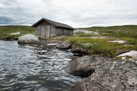 Landscape on the norwegian national park mountain passage between Oslo and Bergen