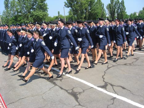 Graduates of university of internal affairs go in I build Kharkov Ukraine 27.06.2008